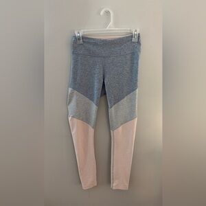 Outdoor Voices Gray, Blue, and Pink Colorblock Leggings